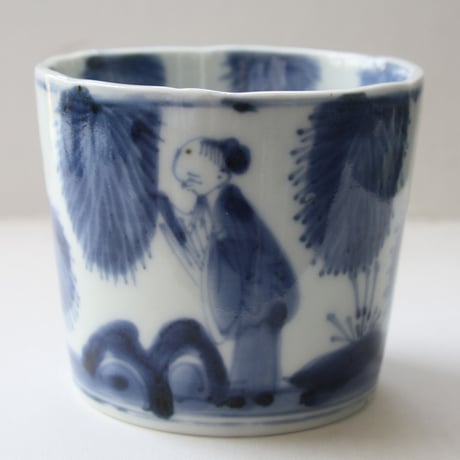 S-11  古伊万里 KOIMARI 染付 寒山拾得図 蕎麦猪口