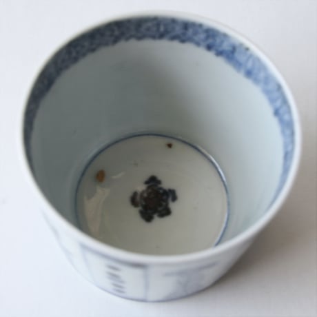S-08  古伊万里 KOIMARI 染付 花卉文 蕎麦猪口