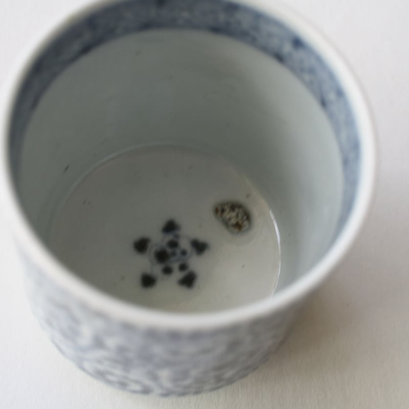 古伊万里 のぞき 猪口 蛸唐草 5個 C-09 古伊万里 KOIMARI 染付 蛸