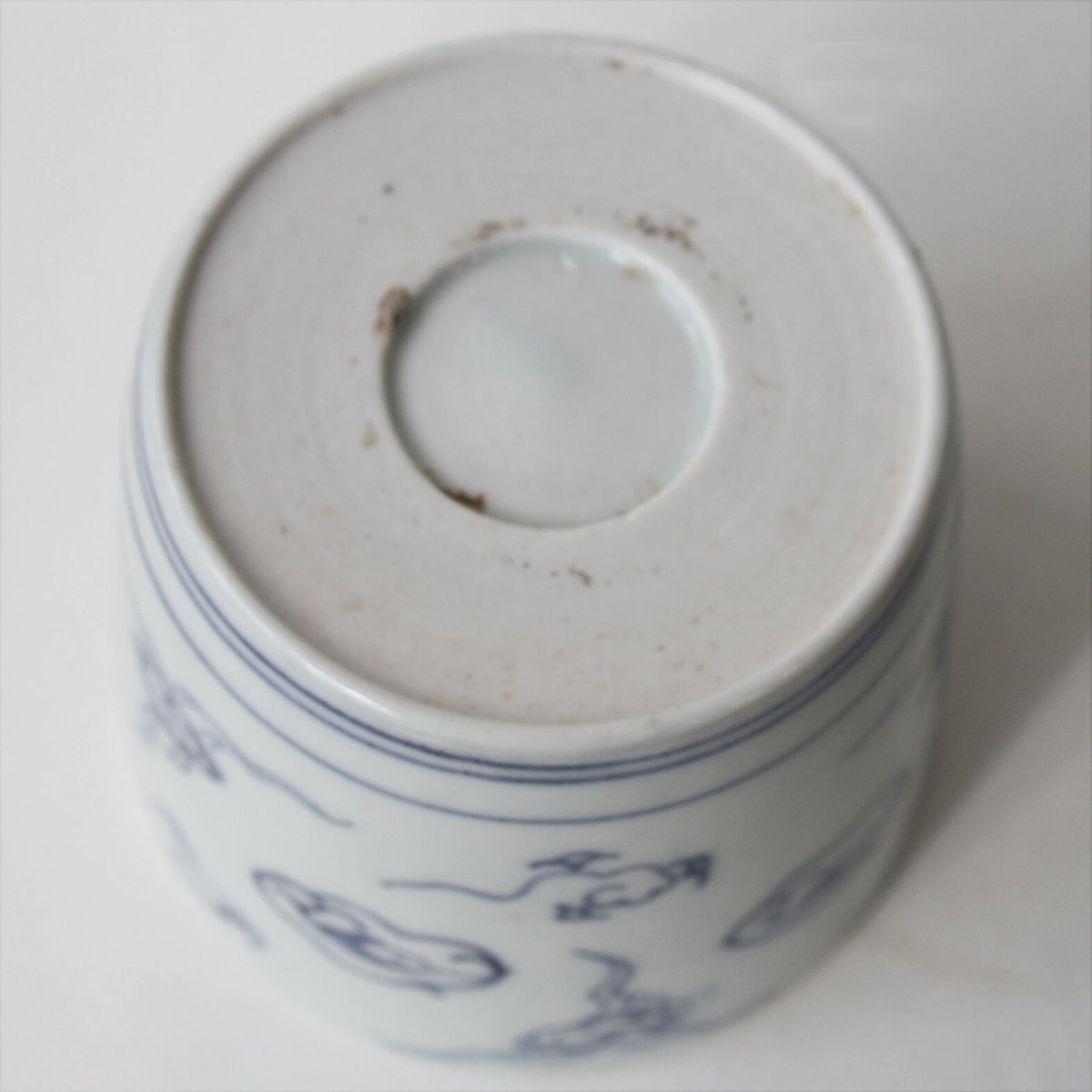 古伊万里　色絵　雲龍に毘沙門亀甲紋の図　大振蕎麦猪口　C964AS-fbqq 亀甲紋 古伊万里 幾何学文 覗き のぞき 猪口 希少 2 染錦富士絵