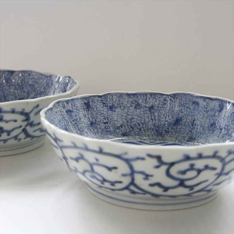 Ps-206 古伊万里 KOIMARI 微塵唐草文 膾皿5客セット | imarimaru Ps-206 古伊万里 KOIMARI 微塵唐草文 膾皿5客セット | imarimaru