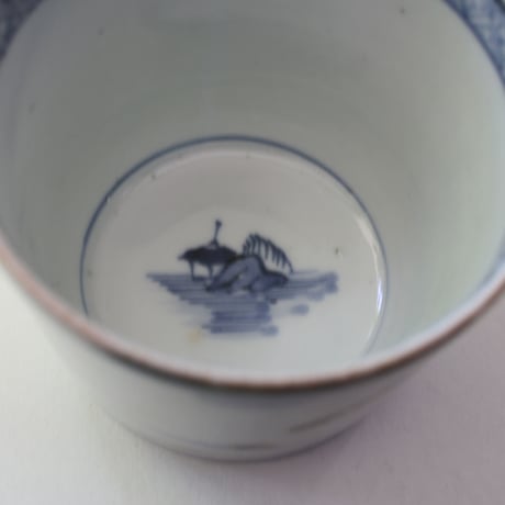S-18 古伊万里 KOIMARI 山水 楼閣 帆掛舟文 蕎麦猪口