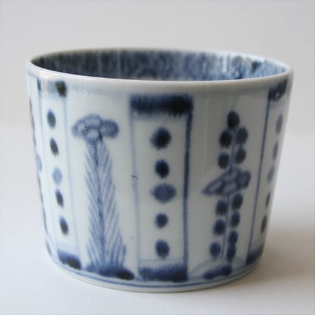 S-08  古伊万里 KOIMARI 染付 花卉文 蕎麦猪口