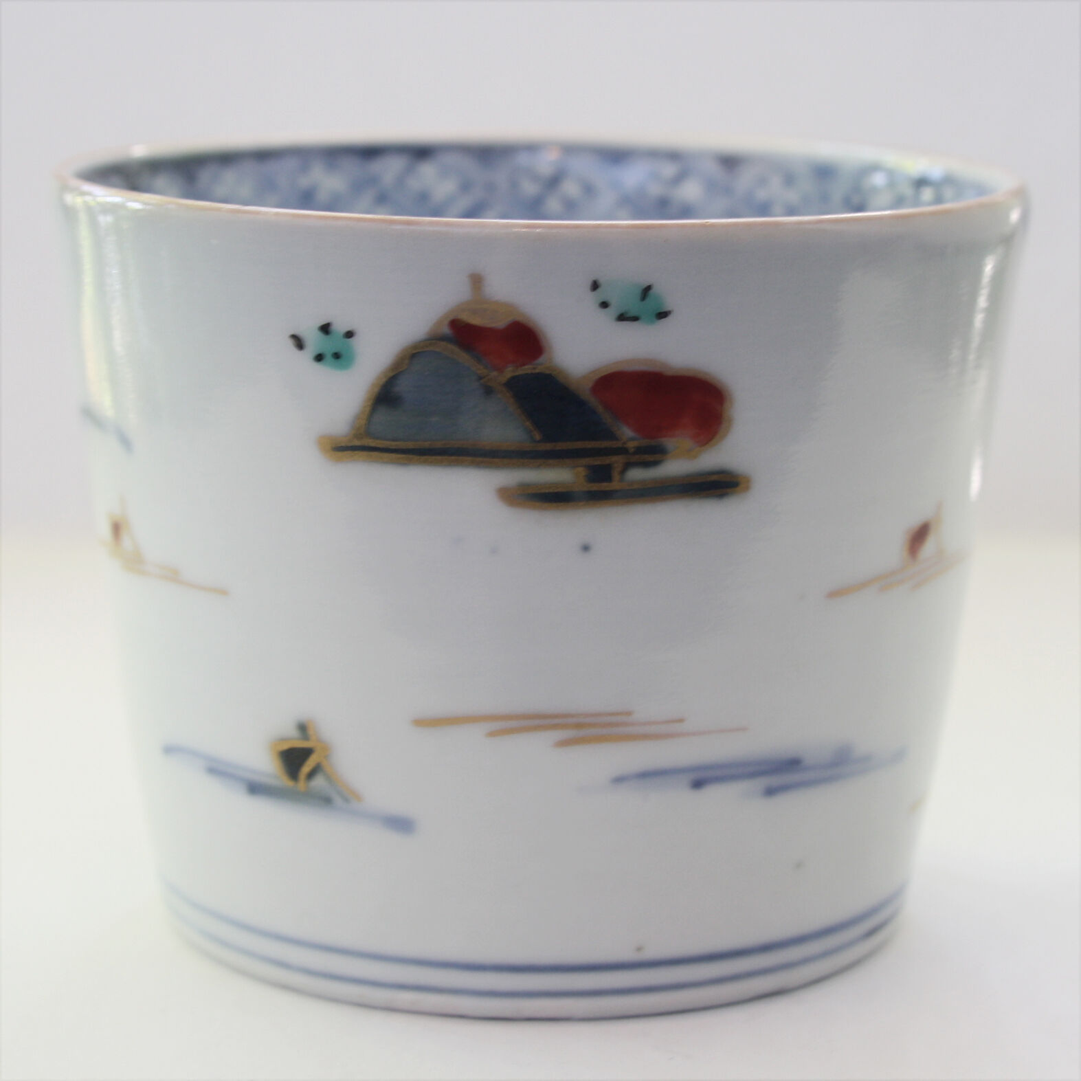 S-18 古伊万里 KOIMARI 山水 楼閣 帆掛舟文 蕎麦猪口 | imarimaru