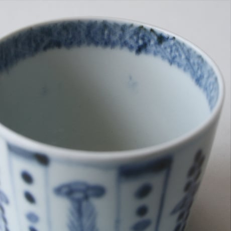 S-08  古伊万里 KOIMARI 染付 花卉文 蕎麦猪口