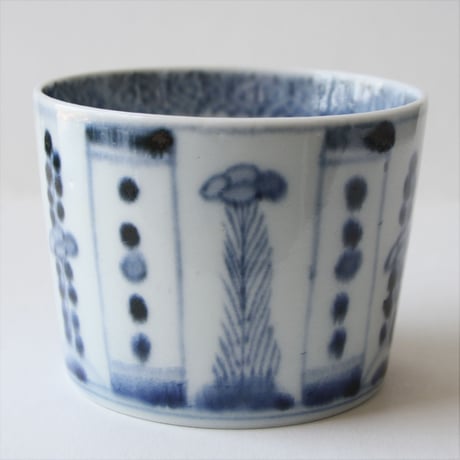 S-08  古伊万里 KOIMARI 染付 花卉文 蕎麦猪口