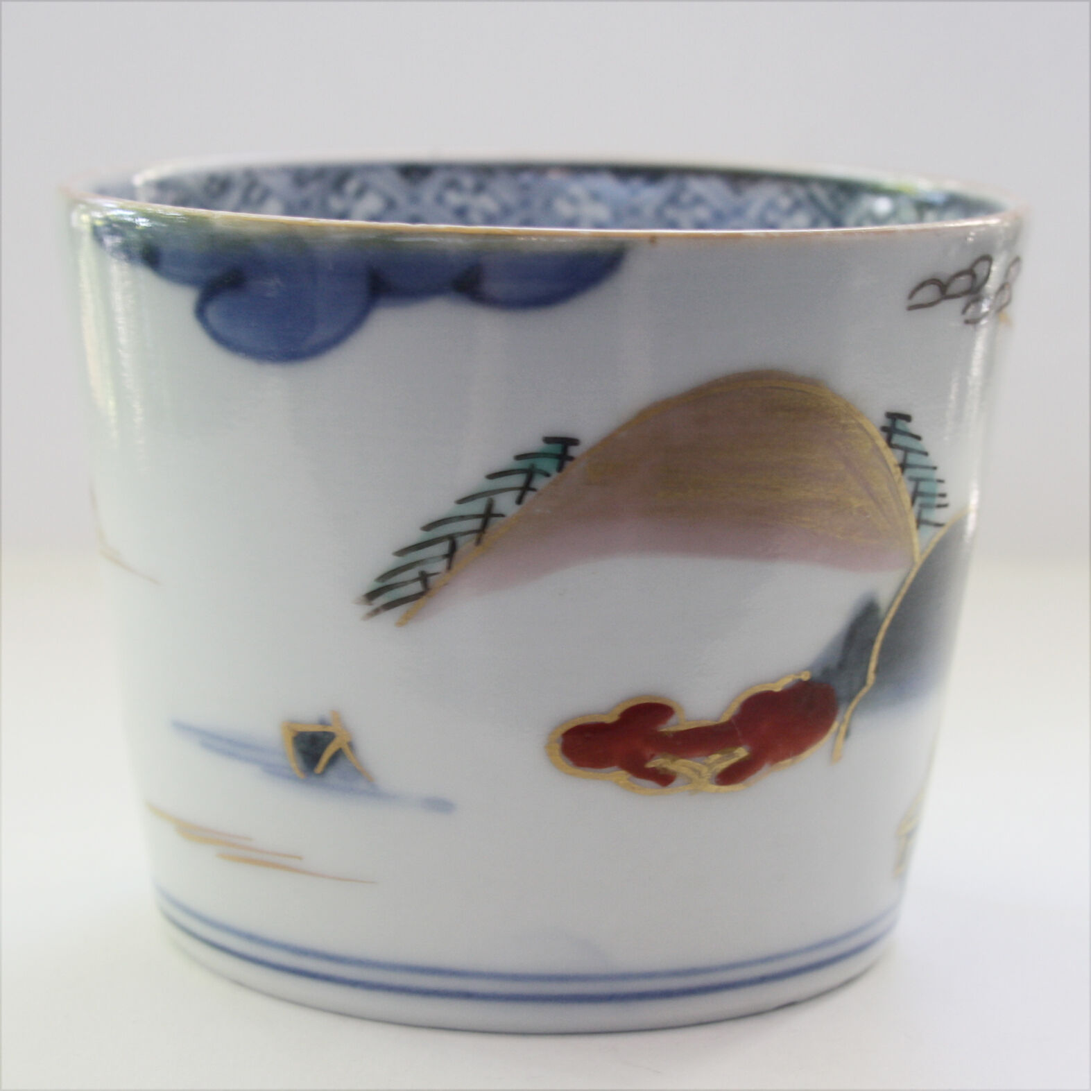 S-18 古伊万里 KOIMARI 山水 楼閣 帆掛舟文 蕎麦猪口 | imarimaru
