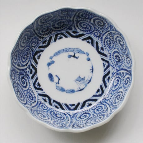 Ps-201 古伊万里 KOIMARI 染付 蛸唐草文 膾皿 ２客セット