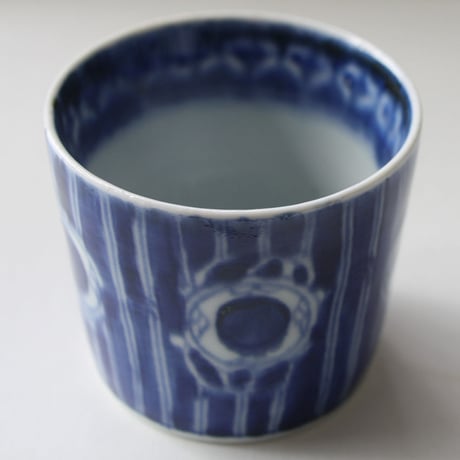 139 古伊万里 KOIMARI 染付 格子・鼓文 蕎麦猪口