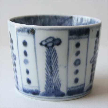 S-08  古伊万里 KOIMARI 染付 花卉文 蕎麦猪口