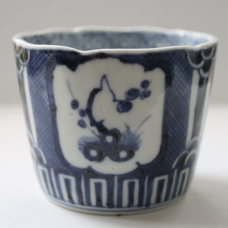 187 古伊万里 KOIMARI 染付 松竹梅文 輪花 蕎麦猪口