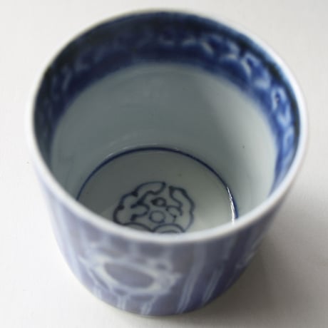 139 古伊万里 KOIMARI 染付 格子・鼓文 蕎麦猪口