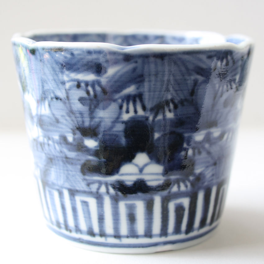 【古伊万里】染付松竹梅　蕎麦猪口　二重角福　江戸時代 165 古伊万里 KOIMARI 染付 松竹梅文 蕎麦猪口 | imarimaru