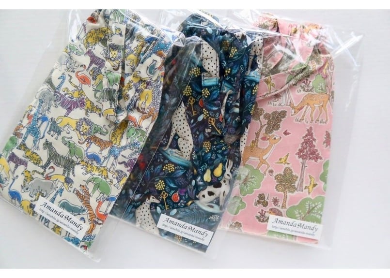 ペットボトルカバー　リバティムーンモス／イエロー　ハンドメイド ペットボトルカバー リバティムーンモス／イエロー ハンドメイド 革