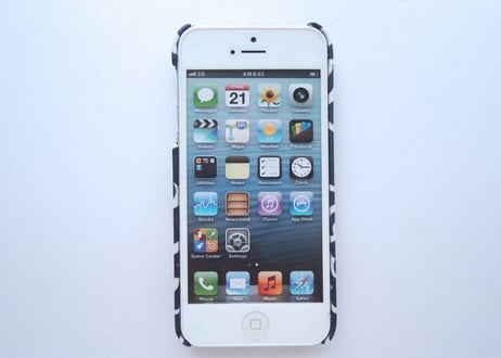 iPhoneSE/5sケース／リバティ・パフ・ネイビー