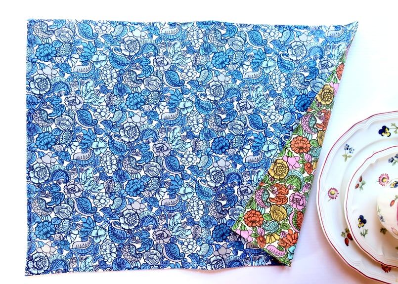 ハンドメイド ランチョンマット リバティ リバーシブル アデラジャ