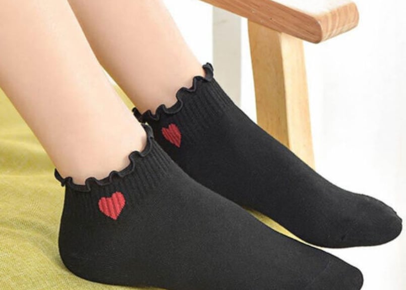 ハートショートソックス・ひらひら・サイド（お客さまレビューあり