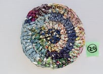 リバティ裂き編みコースター(20)　サイズ10.3cm
