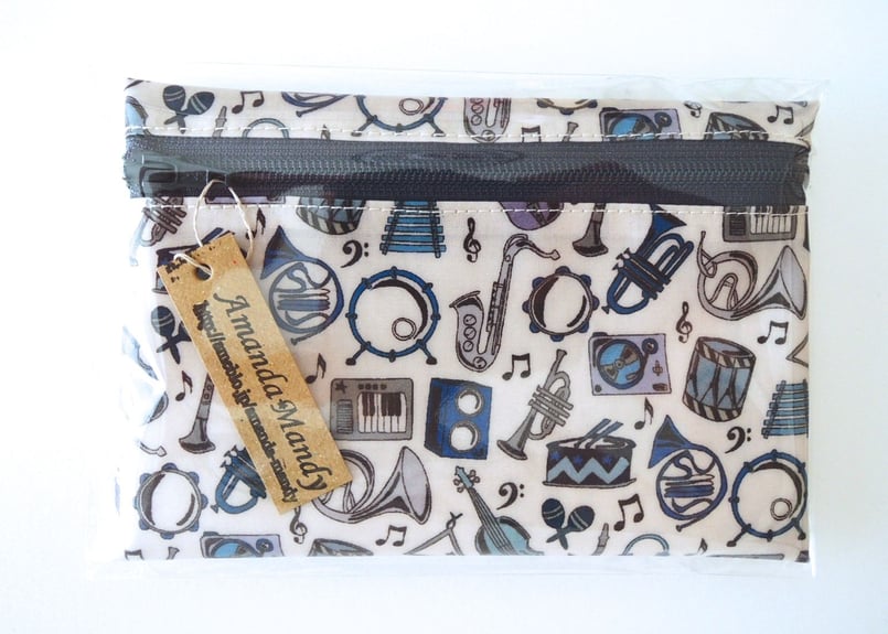 オーダー品 リバティ×半クリア ラミネートポーチ ☆受注制作☆ L字