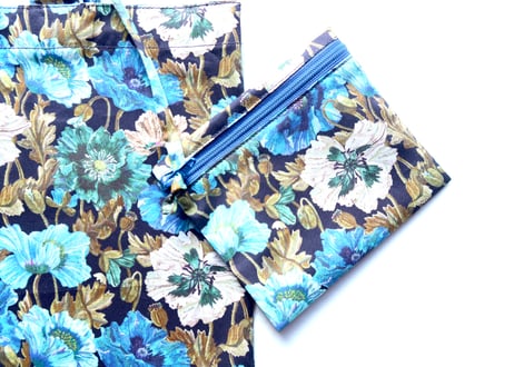 エアリーバッグ(M)・ポピーアメリー・ブルー（リバティプリント・タナローン）