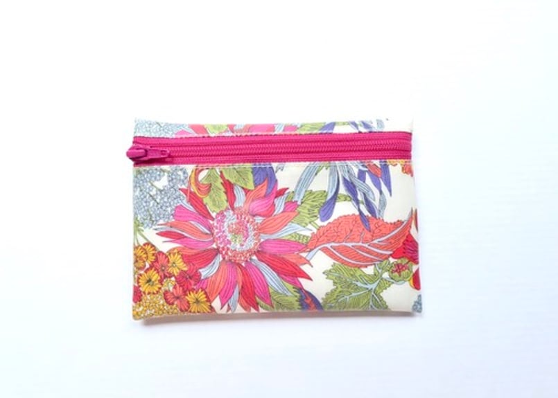 ラミネートポーチ（大）・アンジェリカガーラ・ピンク（リバティ