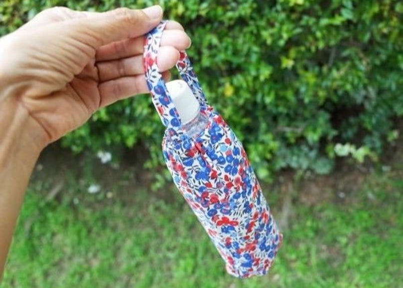 リバティペットボトルカバー（持ち手なし）アビーロード・ブルー