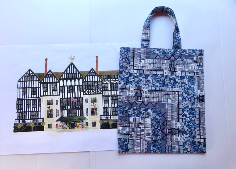 ロンドンリバティ限定柄】エアリーバッグ（ミニ）・チューダーベリー