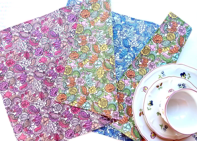 ハンドメイド　ランチョンマット　リバティ　リバーシブル　アデラジャ ハンドメイドランチョンマットリバティリバーシブルアデラジャ