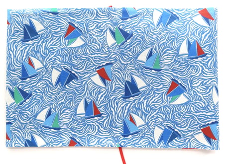 リバティ文庫サイズブックカバー・セイルアウェイ・ブルーレッド