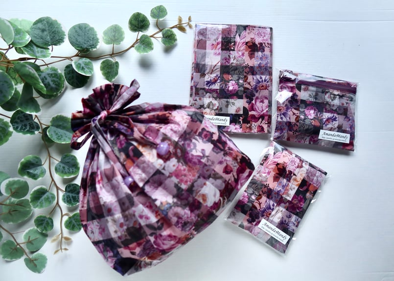 ティッシュケース ・アーカイブギンガム・パープル（リバティプリント