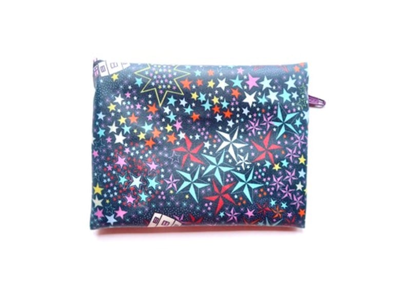 ラミネートポーチ（小）アデラジャベル・パープル (リバティプリント