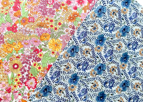 ＜予約販売＞リバティプリント A5ブックカバー（手帳カバー・ノートカバー・しおり付き）