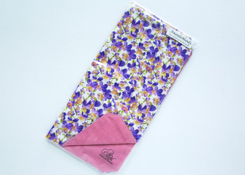リバティダブルガーゼハンカチ・サマーセットビオラ・パープル
