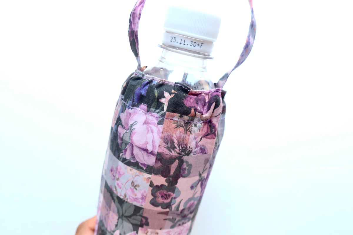 ペットボトルカバー ミニ リバティアーカイブギンガム/パープル