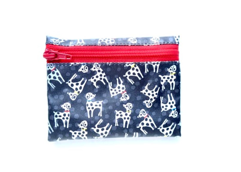 ラミネートポーチ（小）ダルメシアンドッツ・ブラック (リバティ