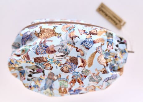 リバティバルーンポーチ（大）・ハラバルー・水色（お客様レビューあり）