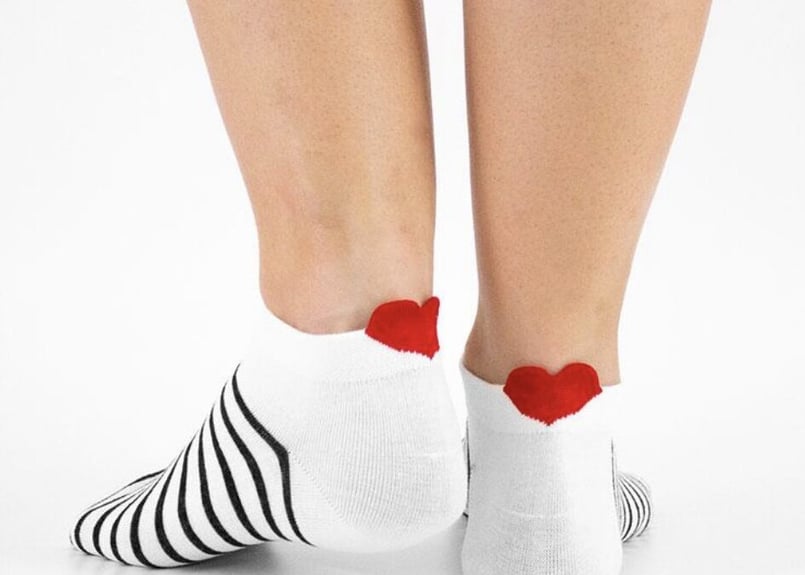 ハートソックス・ヒール飛び出し・ストライプ （単品） | Amanda Mandy