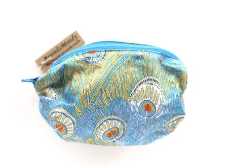 リバティバルーンポーチ(小)・ヘラ・ターコイズ