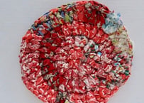 リバティ裂き編みコースター(15)・Mサイズ・直径約12.5cm