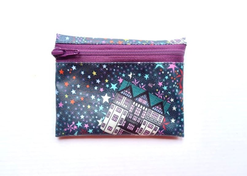 オーダー品　5点 ラミネートポーチ ラミネートポーチ（小）アデラジャベル・パープル (リバティプリント