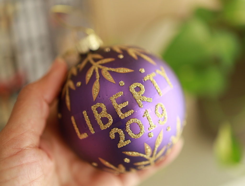 リバティ　ロンドン　 船　海　ゴールド　ガラスドーム オーナメント　インテリア Libertyクリスマスオーナメント2個＆カードセット（ロンドン