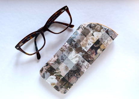 メガネケース・アーカイブギンガム・チャコール（リバティプリント・タナローン）※お客様レビューあり