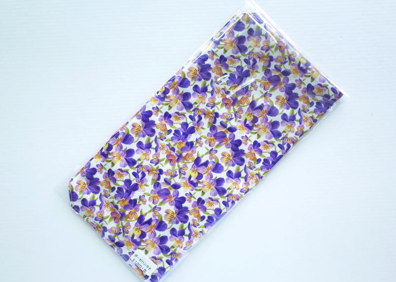 リバティダブルガーゼハンカチ・サマーセットビオラ・パープル