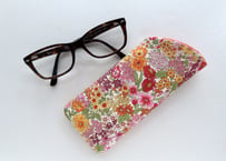 メガネケース・マーガレットアニー・オレンジ（リバティプリント・タナローン）