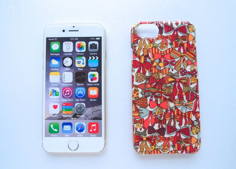 iPhone7 iPhone8ケース／ジェニーズリボンズ・サーモンピンク