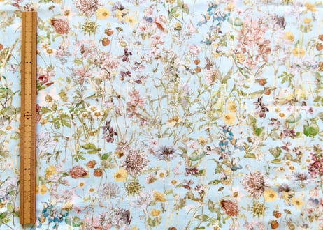 リバティ・オーダー用布見本【ワイルドフラワーズ・水色】