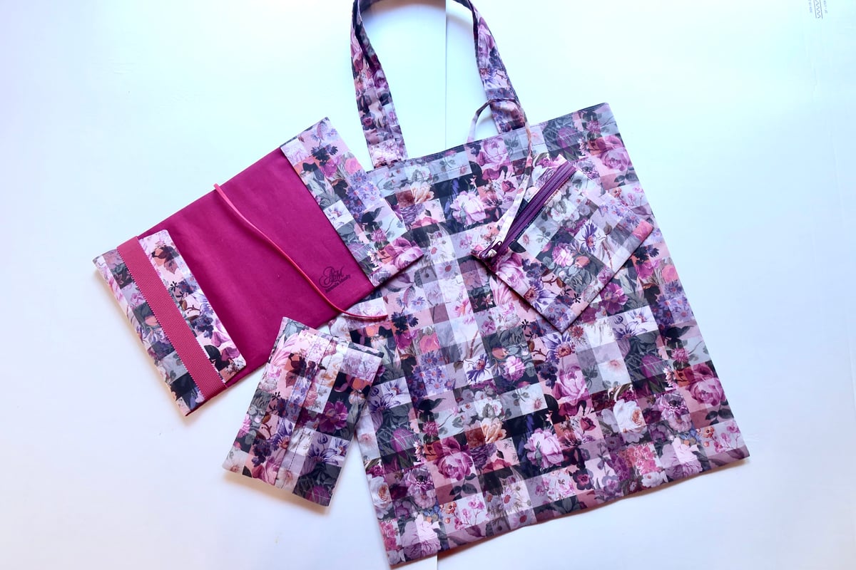 ティッシュケース ・アーカイブギンガム・パープル（リバティプリント