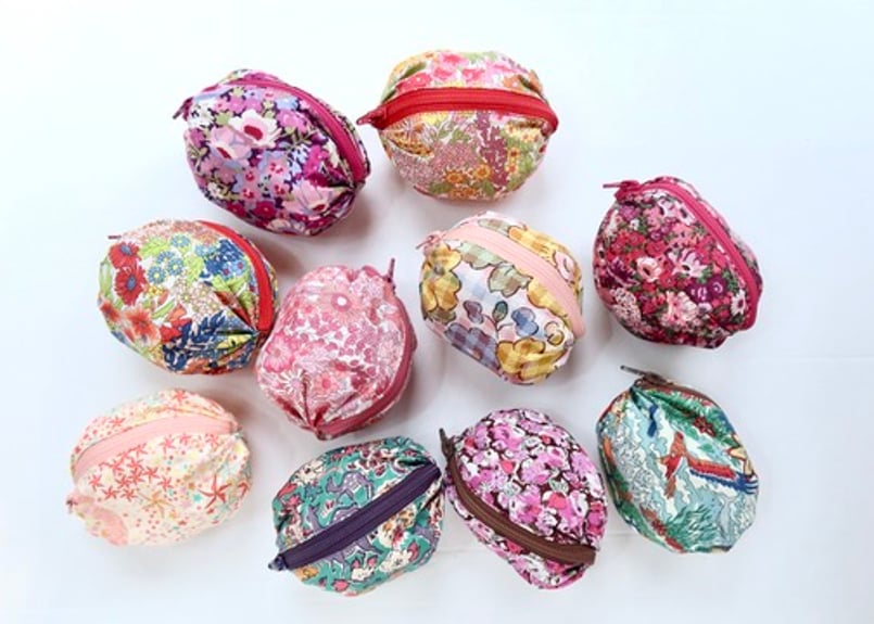 リバティポケット！バルーンキュロット リンゴ刺繍 ゆったり もんぺ ハンドメイド バルーンポーチ・ハリージェームスジャングル（リバティプリント