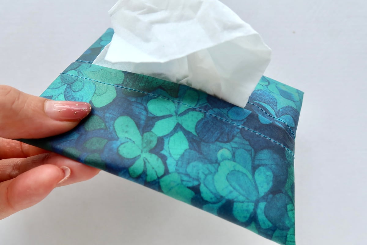 ティッシュケース ・フォレストウェーブ・カラフル（リバティプリント