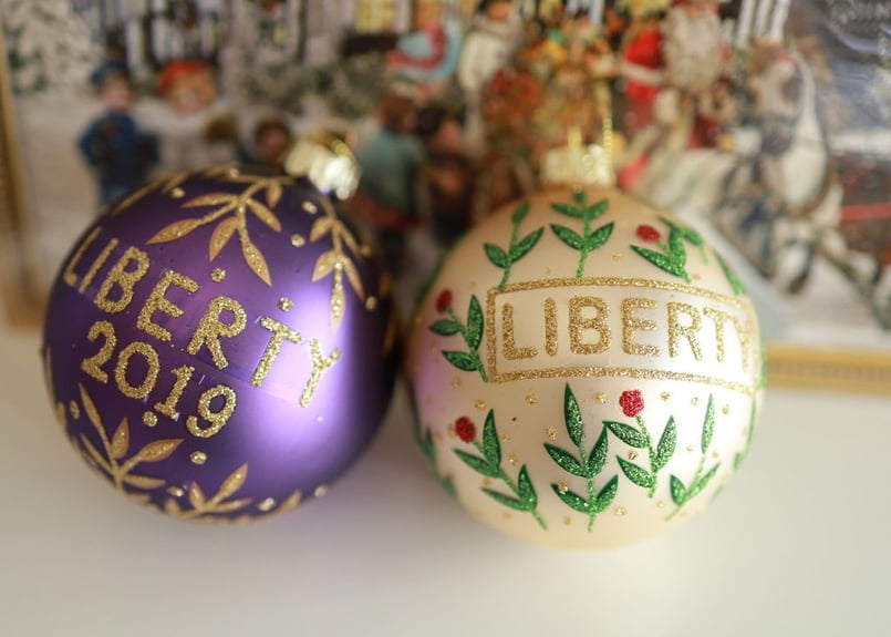 Libertyクリスマスオーナメント２個セット（ロンドンリバティ百貨店 